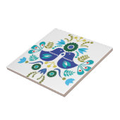 delft tiles reproduceren kleurrijke vogels tegeltje (Zijkant)