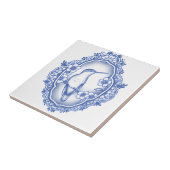 delft tiles reproduceren oude magpie tegeltje (Zijkant)