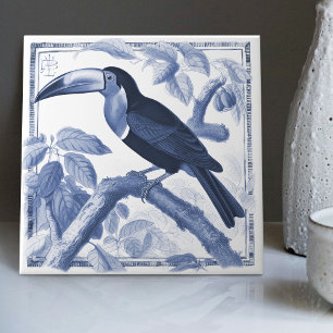 Delft Toekan Botanische Art Nouveau Aquarel Decor Tegeltje