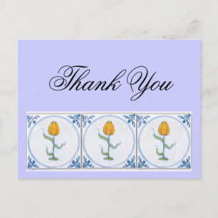 Delft Tulip Tile Dank u  Briefkaart