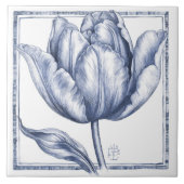 Delft Tulip Wall Decor Art Nouveau Waterverf Tegeltje (Voorkant)