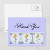 Delft Tulp Tegel Bedankt Briefkaart  (Voorkant / Achterkant)