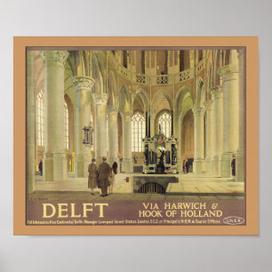 Delft - via Harwich & Hook of Holland Poster