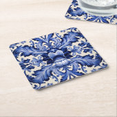 Delft Ware Blue Flower Kartonnen Onderzetters (Schuin)