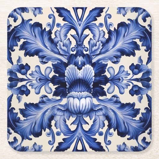 Delft Ware Blue Flower Kartonnen Onderzetters (Voorkant)