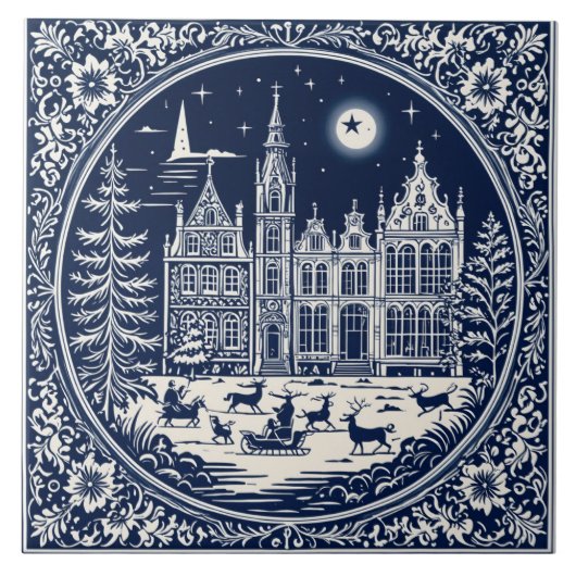 Delft winterstijl 3 tegeltje (Voorkant)