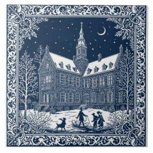 Delft-winterstijl 4 tegeltje