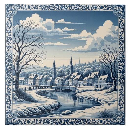 Delft Winterstijl 8 Tegeltje (Voorkant)