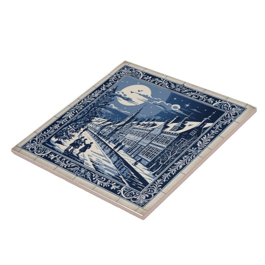 Delft winterstijl 9 tegeltje (Zijkant)