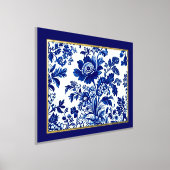 delftblauw Elegant  Bloemengoud stijl Folie Afdrukken (Laagn)