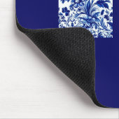 delftblauw Modern Floral Muismat (Hoek)