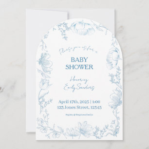 Delfts baby shower uitnodigingskaart met een speel kaart