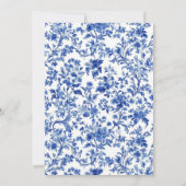 Delfts Blauw Antiek Chinoiserie Verjaardagsfeest Kaart (Achterkant)