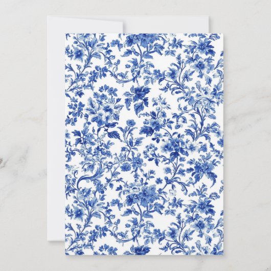 Delfts Blauw Antiek Chinoiserie Verjaardagsfeest Kaart (Achterkant)