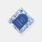 Delfts Blauw Antiek Chinoiserie Verjaardagsfeest Servet (Hoek)
