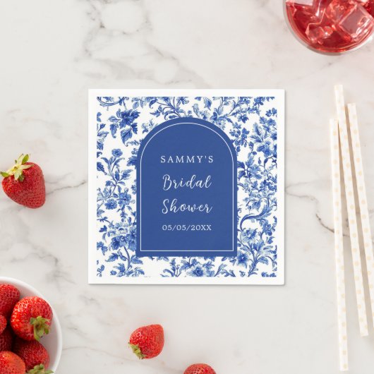 Delfts blauw Antiek Chinoiserie Vrijgezellenfeest Servet (Insitu)