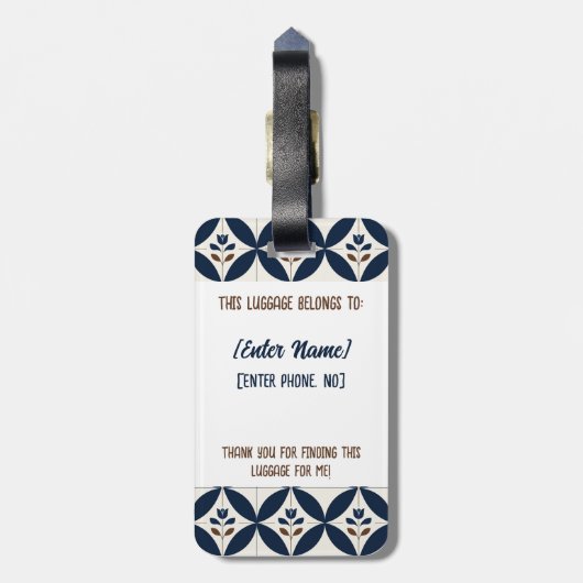 Delfts blauw - Bagagelabels (Achterkant verticaal)