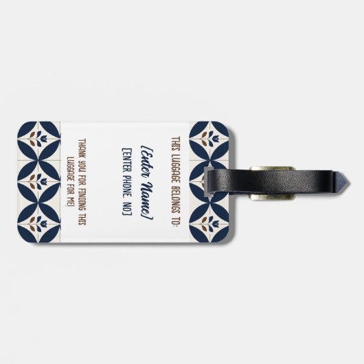 Delfts blauw - Bagagelabels (Achterkant horizontaal)