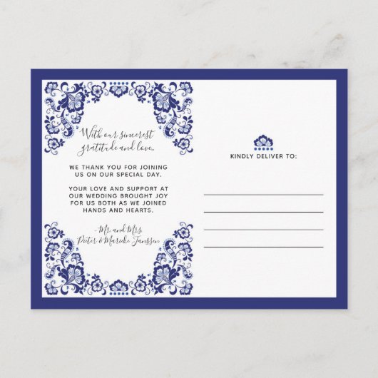 Delfts Blauw | Blauw van Delft dankt u de Collage Briefkaart (Voorkant)