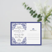 Delfts Blauw | Blauw verwijderen met datumfoto's o Aankondigingskaart (Staand voorkant)