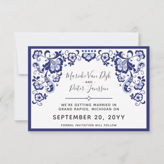 Delfts Blauw | Blauw verwijderen met datumfoto's o Kaart (Achterkant)