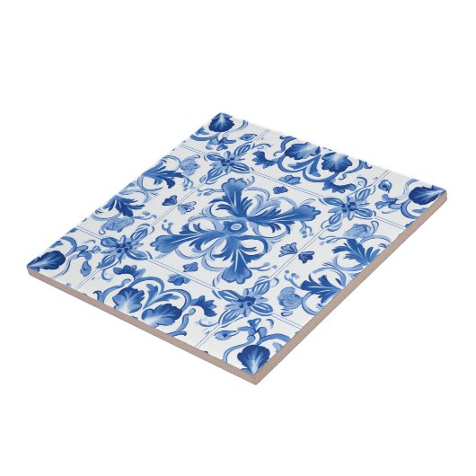 Delfts Blauw Bloemen Decoratieve Keramische Tegel Tegeltje (Zijkant)