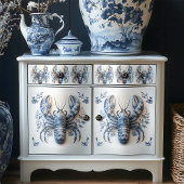 Delfts Blauw Bloemen Kreeft Kust Strand Cottage Tissuepapier