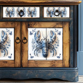 Delfts Blauw Bloemen Kreeft Kust Strand Cottage Tissuepapier