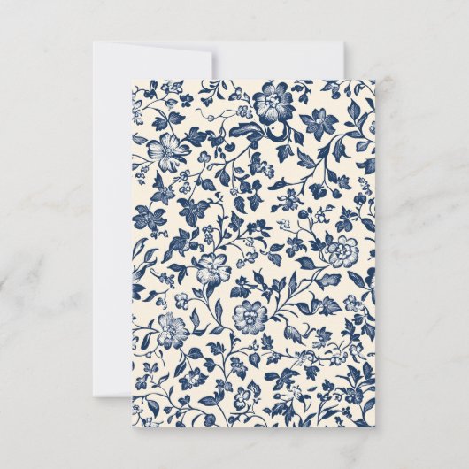 Delfts blauw  bloemen reactie rsvp (Achterkant)