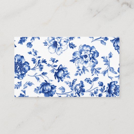 Delfts Blauw Bloemen RSVP met qr-code Informatiekaartje (Achterkant)