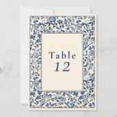 Delfts blauw bloemen tafel zitkaart kaart (Voorkant)