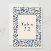 Delfts blauw bloemen tafel zitkaart kaart (Achterkant)