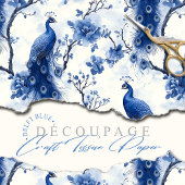  Delfts Blauw Bloemen Victoriaans Pauw Tissuepapier