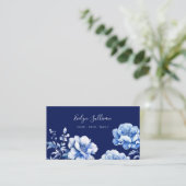 Delfts blauw bloemen visitekaartje (Staand voorkant)