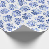 Delfts Blauw Bloemenwikkelpapier Cadeaupapier (Hoek)