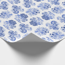Delfts Blauw Bloemenwikkelpapier