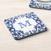 Delfts blauw bruiloft monogram