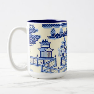 Delfts Blauw China Ming Dynasty Theehuis Tweekleurige Koffiemok