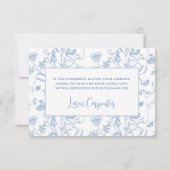 Delfts Blauw Chinoiserie Baby shower Jongen Bedank Bedankkaart (Achterkant)