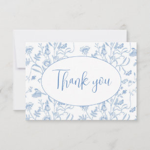 Delfts Blauw Chinoiserie Baby shower Jongen Bedank Bedankkaart