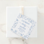 Delfts Blauw Chinoiserie Baby shower Jongen Bedankjes Labels (In situ)