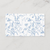 Delfts Blauw Chinoiserie Baby shower Jongensluier Informatiekaartje (Achterkant)