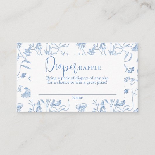 Delfts Blauw Chinoiserie Baby shower Jongensluier Informatiekaartje (Voorkant)