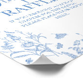 Delfts Blauw Chinoiserie Baby shower Jongensluierb Poster (Hoek)