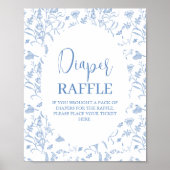 Delfts Blauw Chinoiserie Baby shower Jongensluierb Poster (Voorkant)