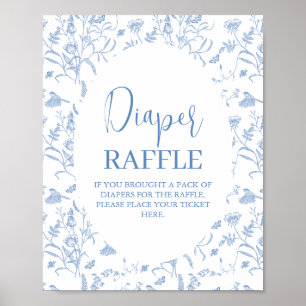 Delfts Blauw Chinoiserie Baby shower Jongensluierb Poster