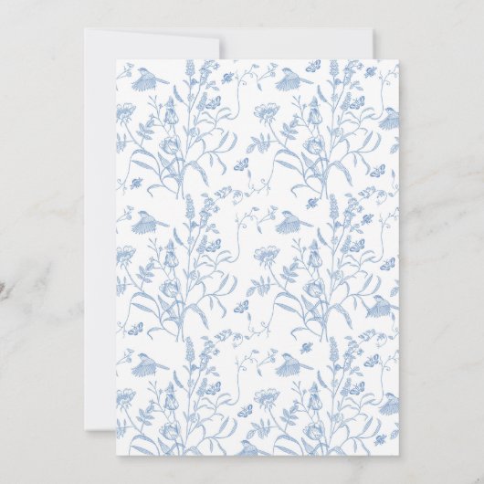 Delfts Blauw Chinoiserie Baby shower Jongensuitnod Kaart (Achterkant)