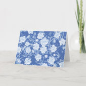 Delfts Blauw Chinoiserie Flower Bird Toile Bedankkaart (Achterkant)