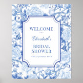 Delfts Blauw Chinoiserie Vrijgezellenfeest Welkom Poster (Voorkant)