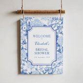 Delfts Blauw Chinoiserie Vrijgezellenfeest Welkom Poster